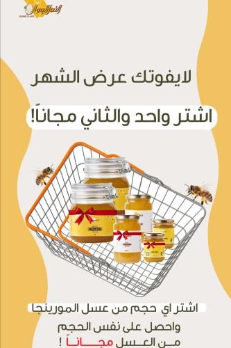 1 عسل مورينجا اي حجم + 1 نفس الحجم مجاناً !