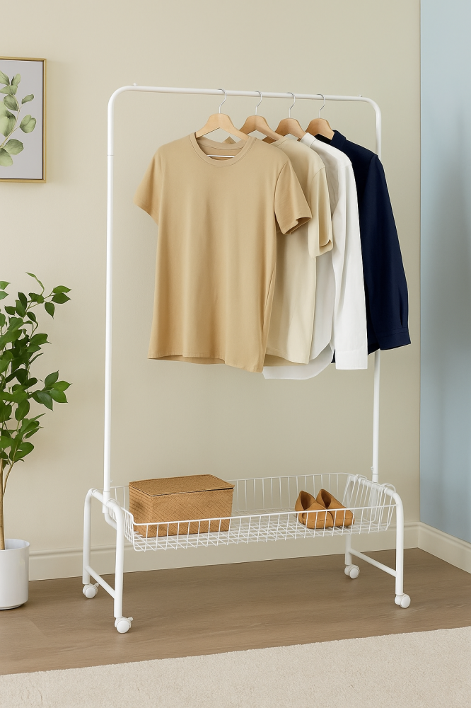 Clothes hanger with shelves