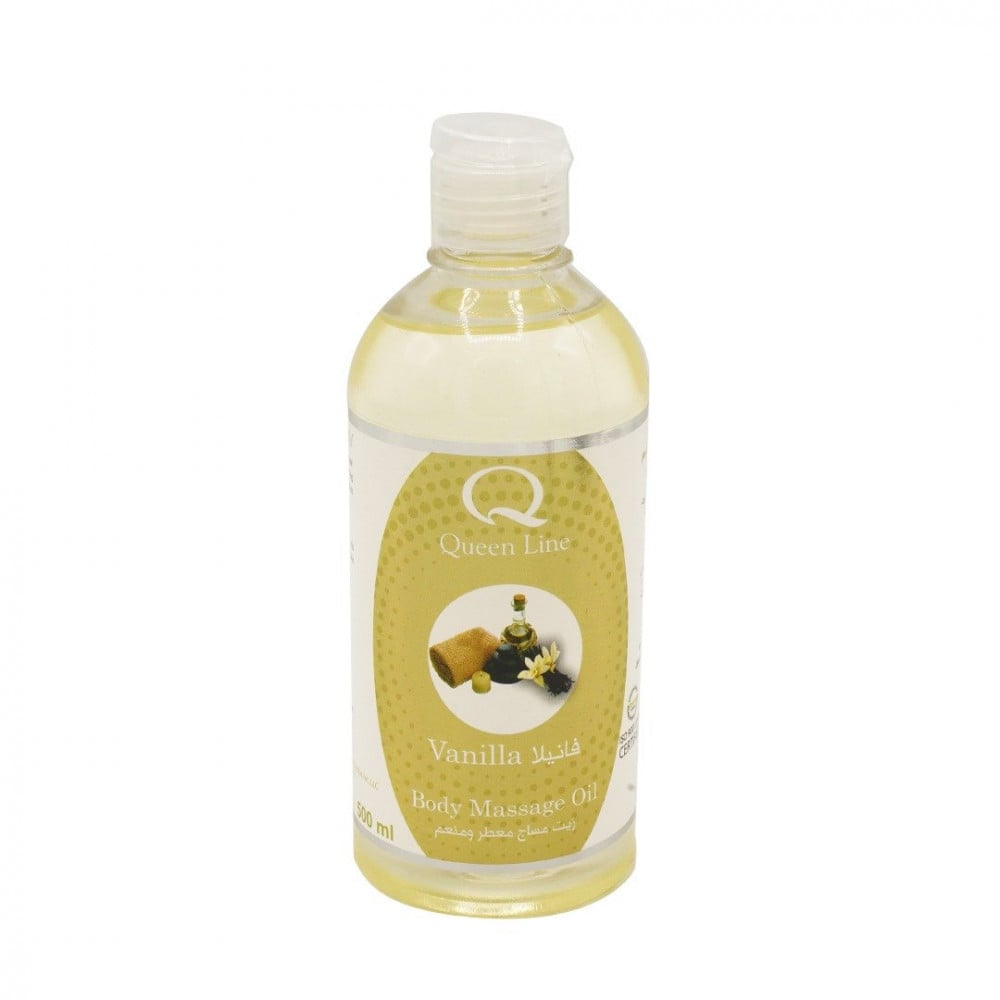 كوين لاين زيت مساج معطر ومنعم بالفانيلا 500 مل