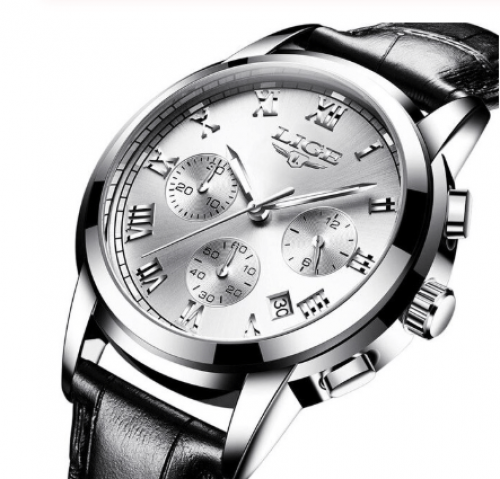 ساعة ال اي جي كوارتز شريط جلد