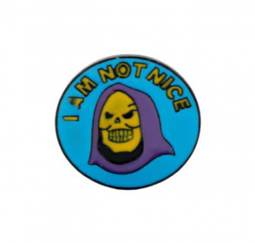 بروش بتصميم جمجمة بعبارة I am not nice