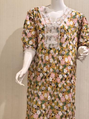 قميص قطني تل بالاكمام والصدر