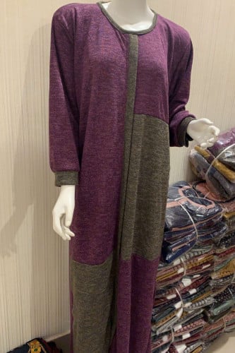 قميص شتوي بنفسجي مع رمادي