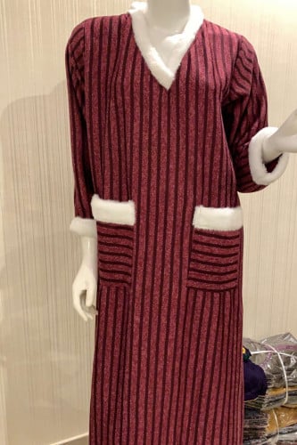 شتوي مقلم باطراف فرو لون عودي