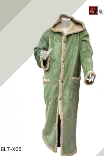 بطانيه فرو طويل اللون تفاحي