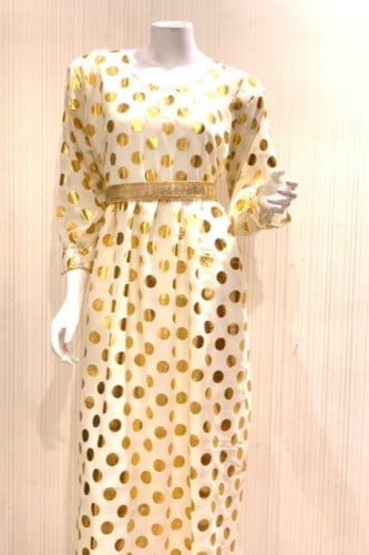 فستان تاسيس اللون سكري