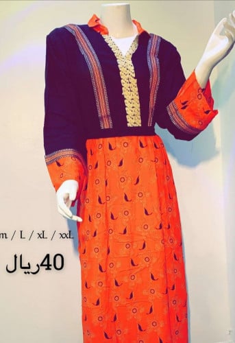 فستان نسائى.لون اورنج