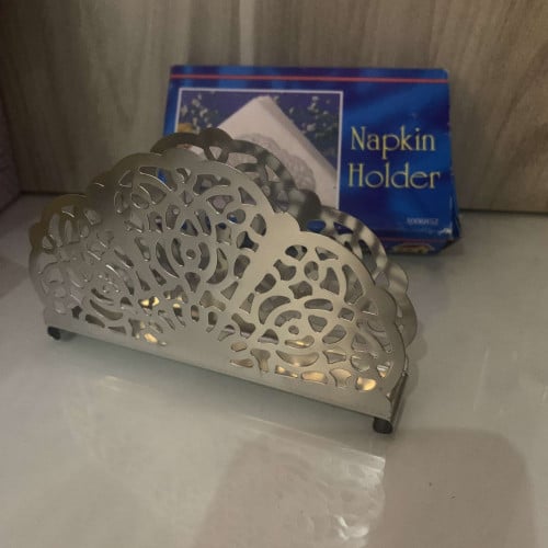 حامل مناديل فضي