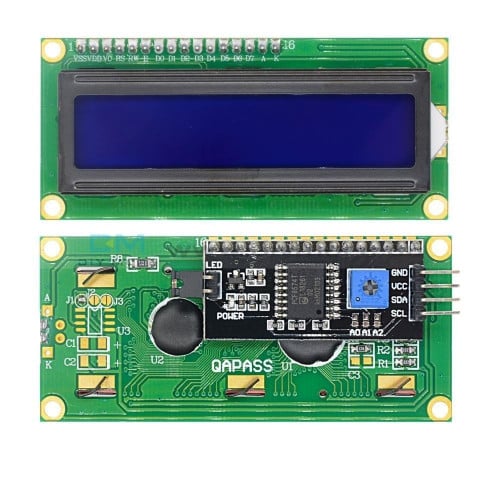 16x2 LCD with i2c | شاشة لون أزرق
