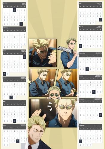 jujutsu kaisen Calendar 2025 - 2