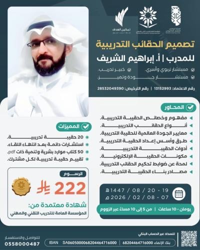 تصميم الحقائب التدريبية