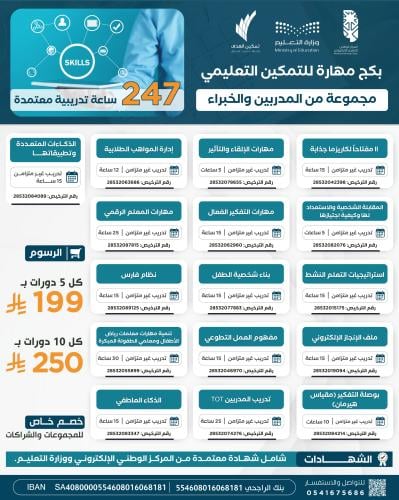 بكج مهارة للتمكين التعليمي(خمس دورات بـ199ريال)