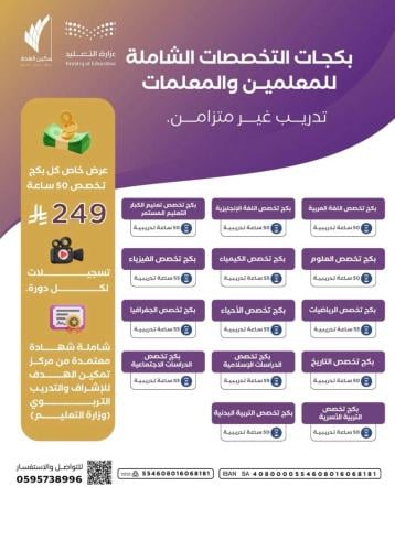 بكجات التخصصات الشاملة للمعلمين والمعلمات