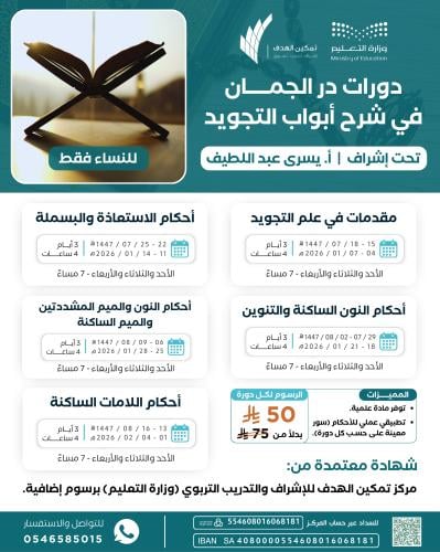 دورات در الجمان في شرح أبواب التجويد