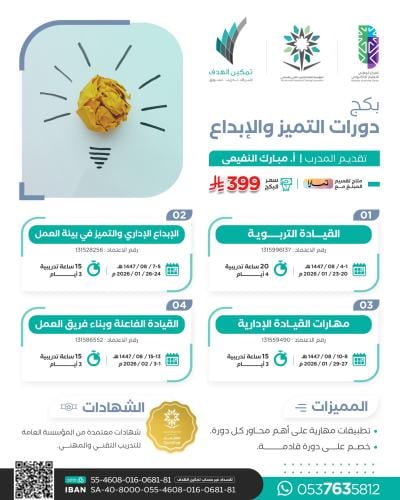 بكج دورات التميز والإبداع
