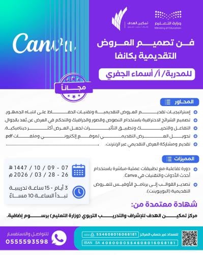 فن تصميم العروض التقديمية بكانفا