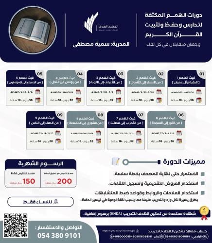 دورة الهمم المكثفة لتدارس وحفظ وتثبيت القرآن الكريم
