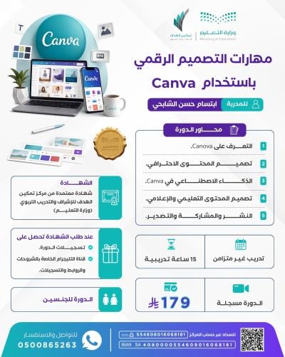 مهارات التصميم الرقمي باستخدام Canva