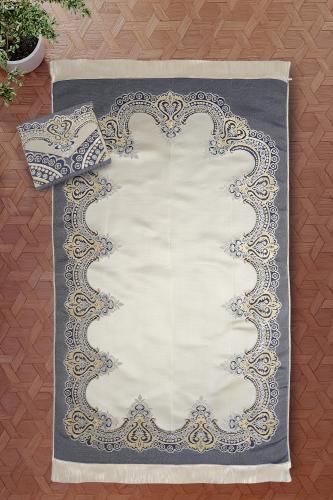 سجادة صلاة سفري مع الحافظة - كحلي
