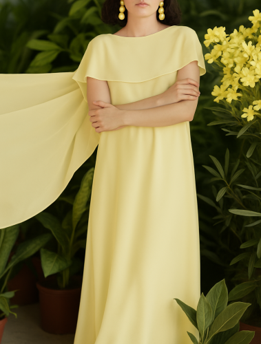 yellow chiffon shawl