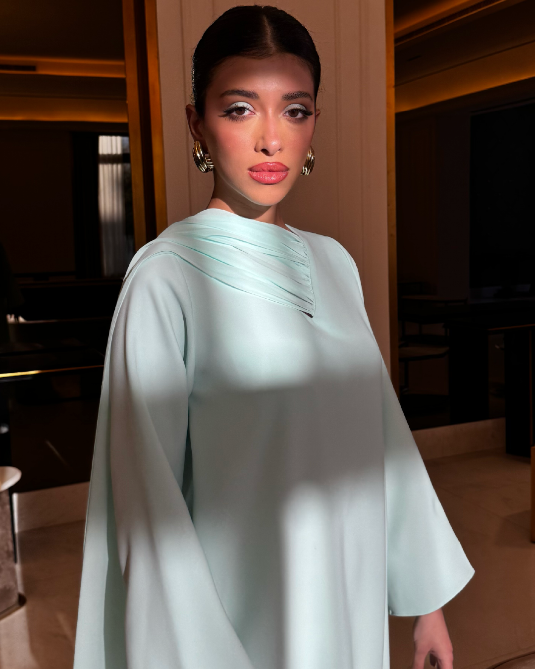 Turquoise chiffon shawl