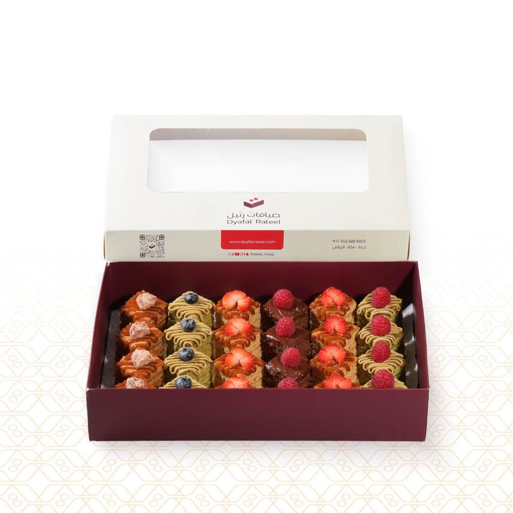 بوكس كيكة عسل بنكهات منوعة 24 قطعة