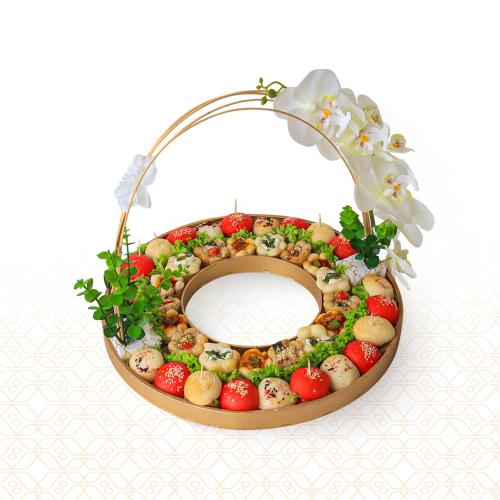 صينية خشب معجنات مزينة بالورود 39 قطعة