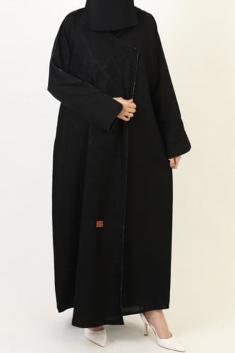 عباية كلاسيك  نقشة جانبية - قماش أناقة(012)