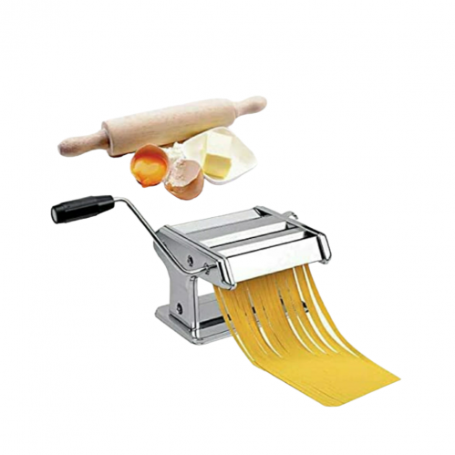 الة ستانلس ستيل لتحضير الباستا يدويًا، اللون: فضي