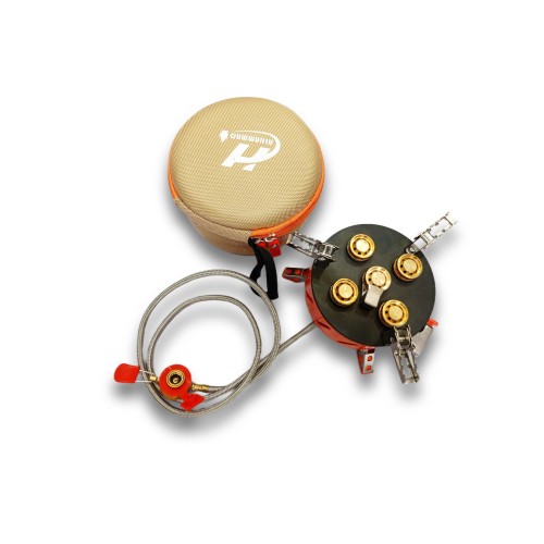 زیزی کیس کے ساتھ 5 برنر ٹریول اسٹو