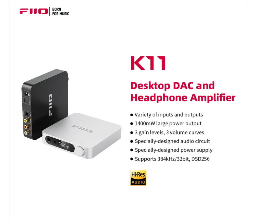FiiO K11 1400mW Power Balanced DAC Headphone Amplifier 384kHz