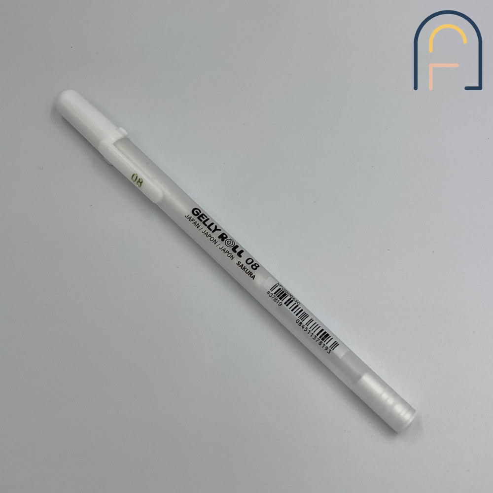 قلم أبيض جيلي رول مقاس 08 الرئيسية