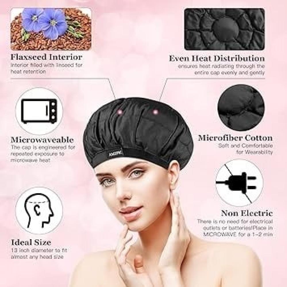 الكاب الحراري ببذور الكتان لتوزيع الحرارة وعلاج الشعر بعمق