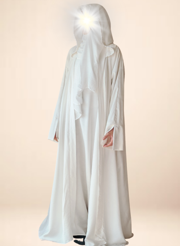 عباية وفستان حج بيضاء