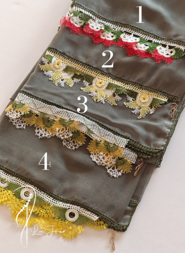 طرح زيتي غامق بوال مزينة بأويا يدوي فاخر تركي