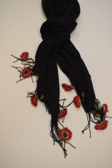 طرحة بكروشيه  اويا تركي اسود