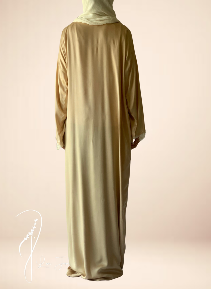 Oya prayer sheet, pink flowers, beige wrap, separate veil