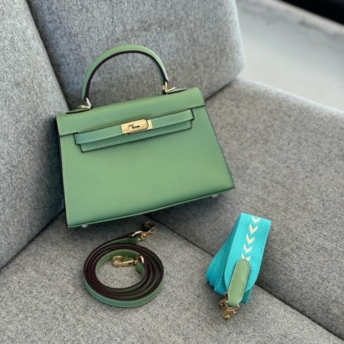 كيلي أخضر فاتح هاردوير ذهبي - 2 strap