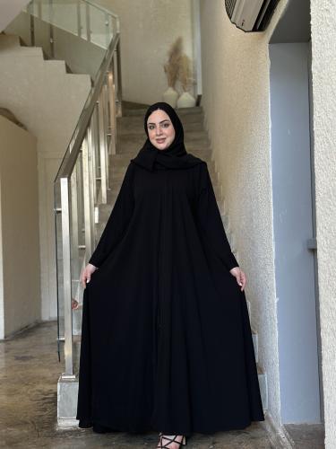 عباية كتف دبل كلوش قماش زوم كم صفط