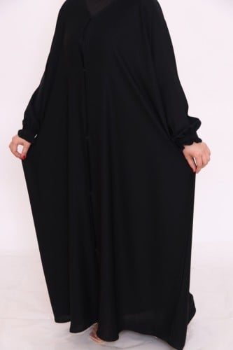 عبايه كتف فراشه كم مغاط قماش جالكسي