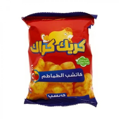 كريك كراك شيبس بنكهة الكاتشب، 100 جرام كريك كراك ش...