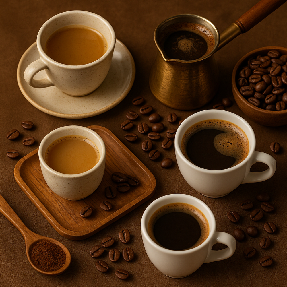 مقارنة أنواع القهوة