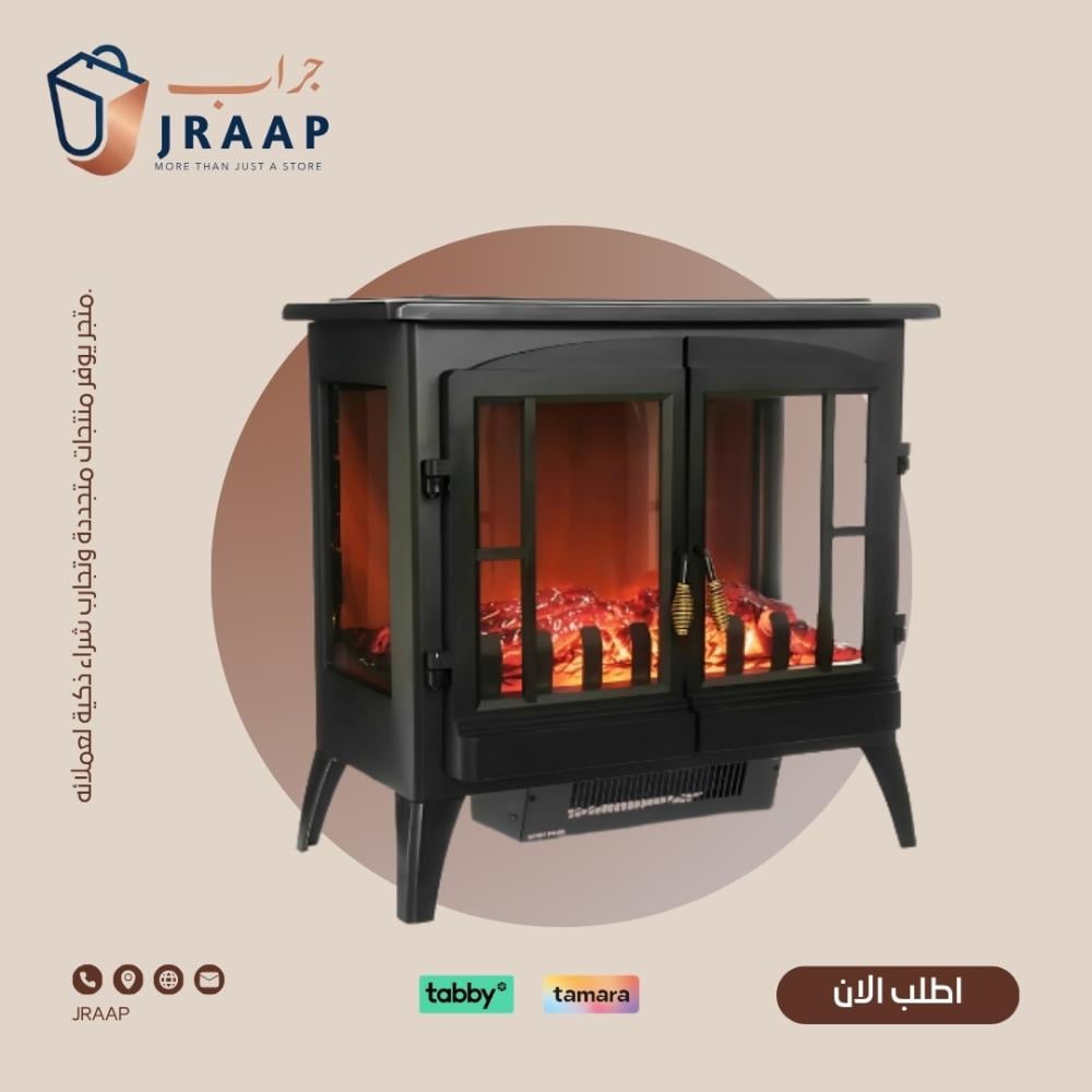 دفاية ديكور على شكل دولاب جي في سي برو أسود - GVCHT-215