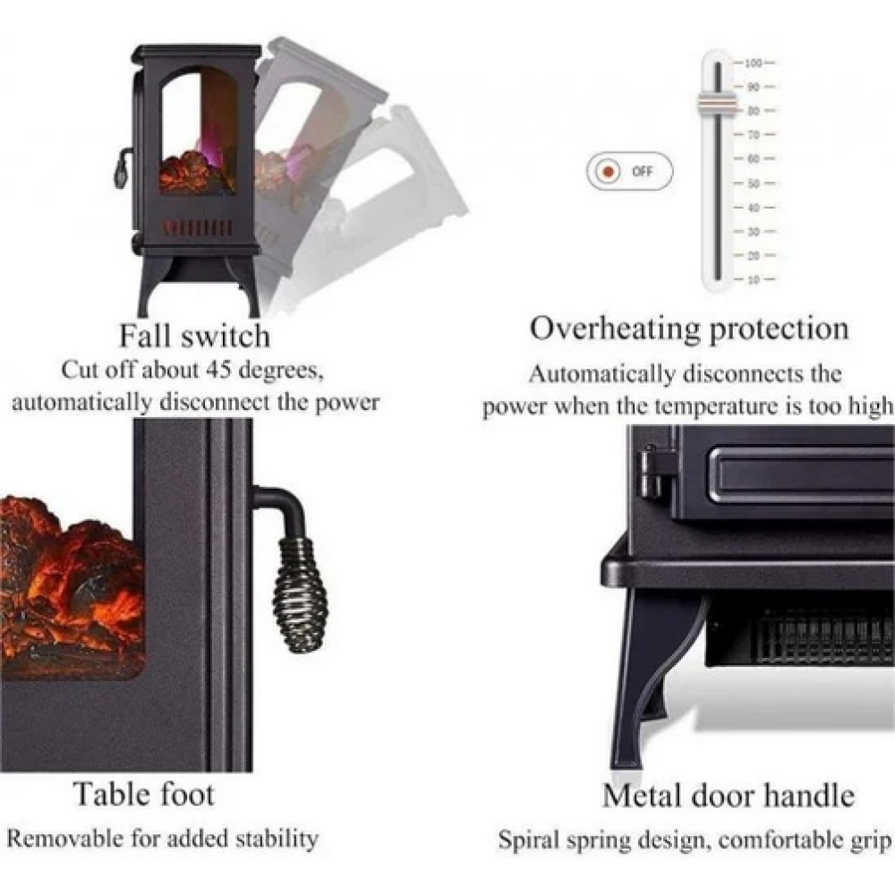 دفاية ديكور على شكل دولاب جي في سي برو أسود - GVCHT-215