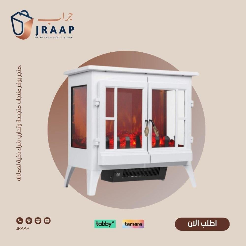 دفاية ديكور على شكل دولاب جي في سي برو أبيض - GVCHT-215