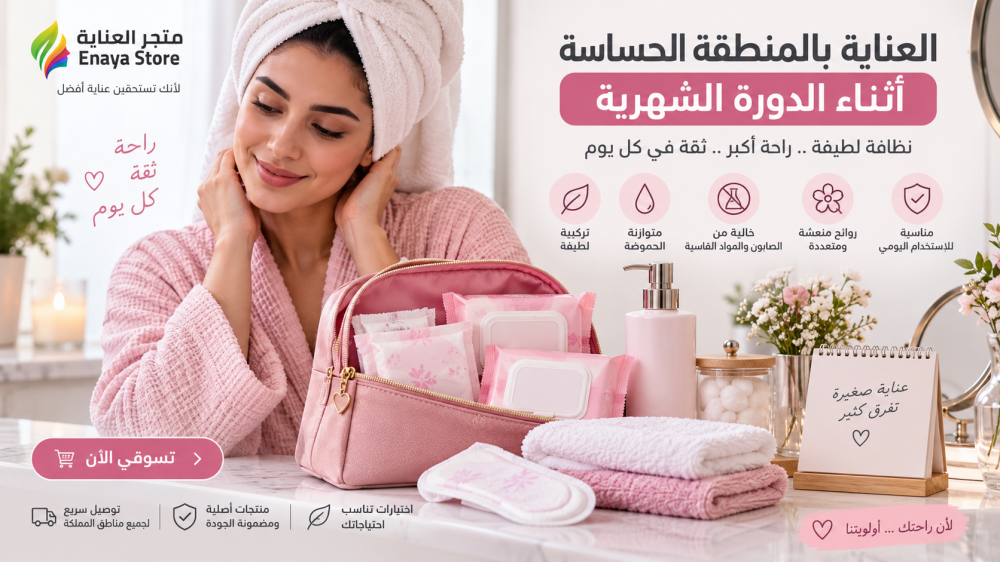 العناية بالمنطقة الحساسة أثناء الدورة الشهرية | دليل عملي