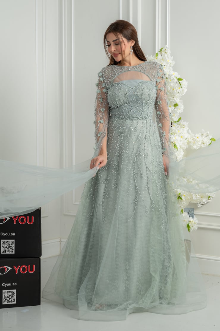 elegant sage green evening dress and sophisticated dresses | Modern styles for all occasions | CU plus size long wrap dress