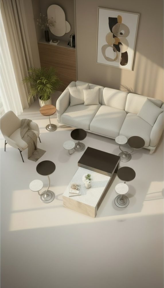 طقم طاولات ضيافة مع 6 طاولات خدمة - بتصميم فاخر وأنيق kf