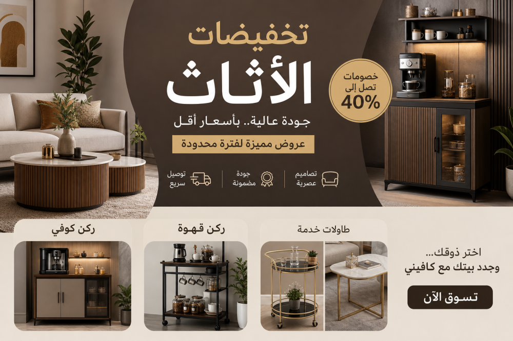 تخفيضات الأثاث في كافيني – اختار ذوقك واستمتع بأفضل العروض
