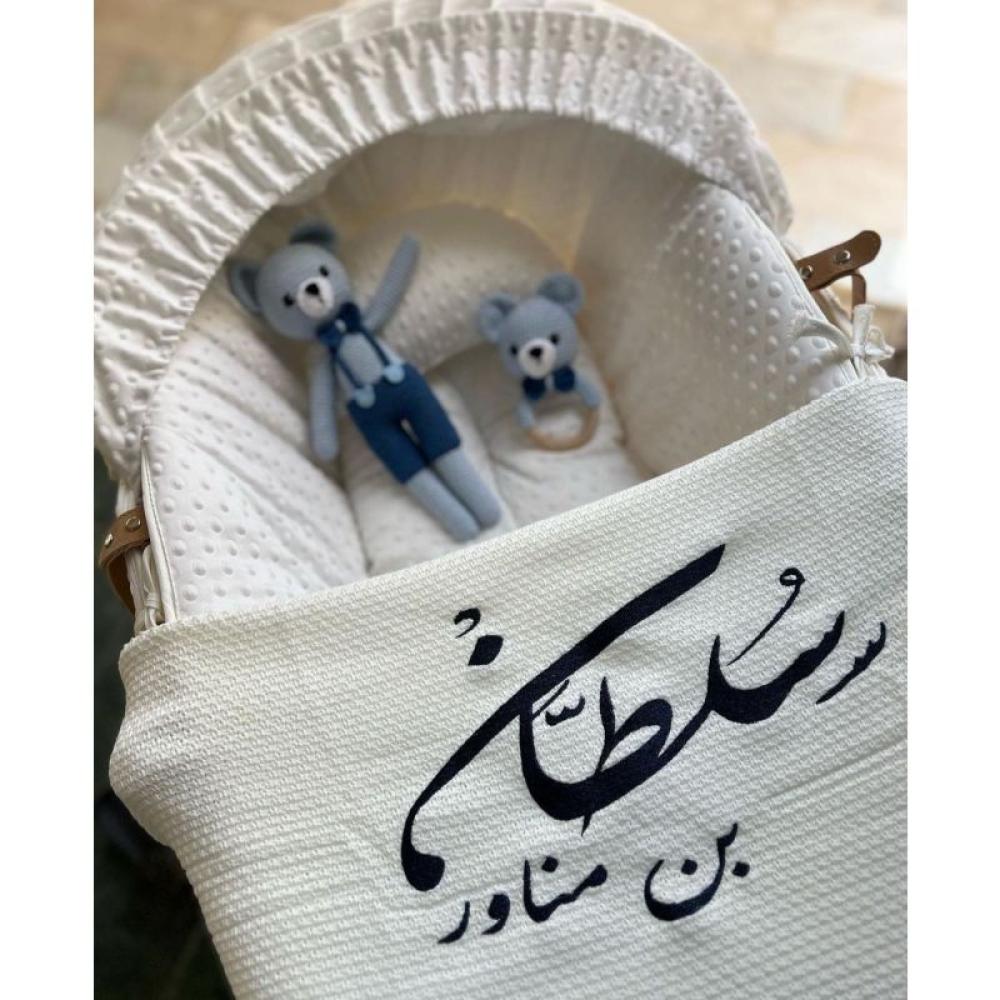 بكج استقبال المواليد - سرير هزاز للاطفال ومخدة وبطانية ولحاف - 4 قطع